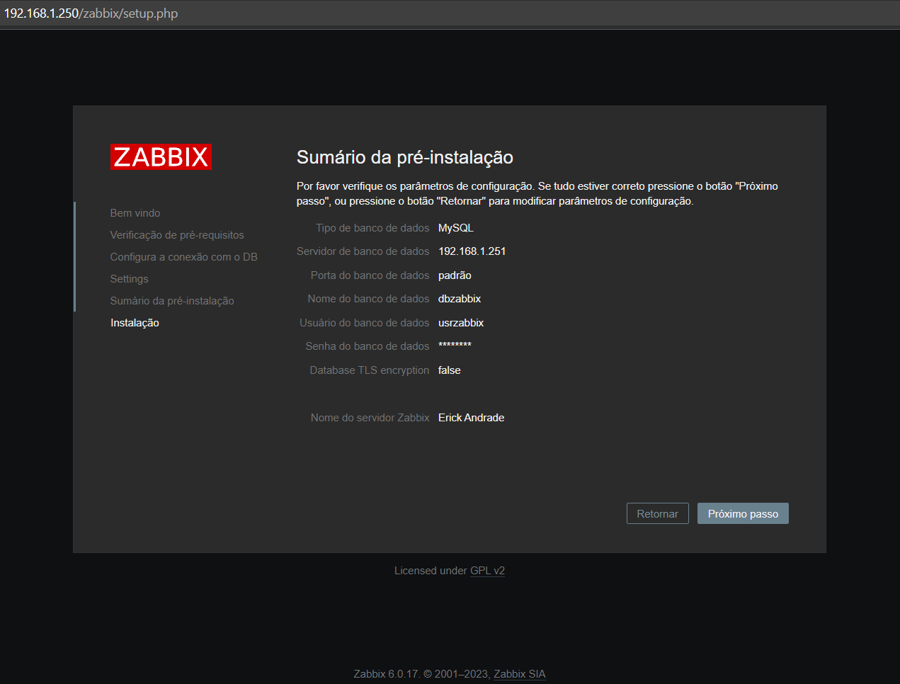Instalando o Zabbix 6.0 e MariaDB (02 Camadas) - Erick Andrade
